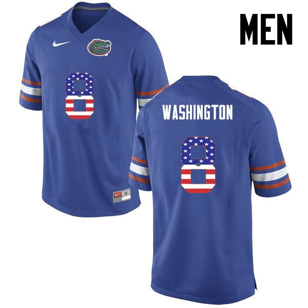 Men's NCAA Florida Gators Nick Washington #8 Stitched Authentic USA Flag Fashion Nike Blue College Football Jersey TMR0765ZY